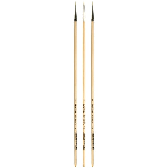 da Vinci TOP-ACRYL White Brush, Synthetic, Acrylic & Oil, Round, Series 7782, Size 1, Pack of 3