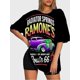 thumbnail image 3 of T-shirt short sleeve round neck summer casual loose N186, 3 of 5