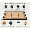 thumbnail image 4 of A1 Home Collections Rubber & Coir Mat, Heavy Duty, Extra Large, Front Door Mat 24"X48", Black/Beige Doormat Monogrammed U, 4 of 7