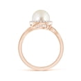 thumbnail image 2 of Angara South Sea Cultured Pearl & Diamond Halo Bypass Ring in 14K Rose Gold for Women | June Birthstone Jewelry for Her, 2 of 8