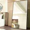 thumbnail image 4 of MAYEERTY 71"x32" Rectangle Oversized Full Length Mirror Aluminum Alloy Framed Floor Mirror with Bracket, Black, 4 of 6
