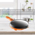 thumbnail image 3 of Crepe Maker Metal Non-Stick Pancake Pan Household Electric Griddle with Handle Hook US Plug, Orange, 3 of 9