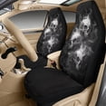 thumbnail image 3 of Xixirimido Leather Seat Cover Front Seats Only, Universal Fit Auto Front Seat Covers for Sedan Van SUV Truck 5 Pcs Set with Seatbelt Covers & Center Console Cover, Black Skulls, 3 of 8