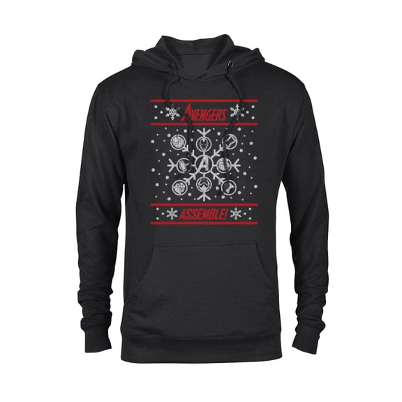Marvel Avengers Assemble Holiday Sweater - Pullover Hoodie for Adults - Customized-Black