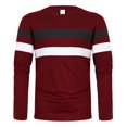 thumbnail image 3 of Mens Long Sleeve Shirt Soft Casual Full Sleeves Crew Neck Tee Color Block Striped Design Relaxed Sweatshirt, 3 of 4