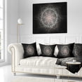 thumbnail image 2 of Designart Rounded Silver Glowing Fractal Flower - Floral Throw Pillow - 16x16, 2 of 4