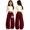 X274 Red, variant on SJLDQY Sweatpants for Girls Trendy Letter Graphic Casual Wide Leg Pants Drawstring Waist Pants with Pockets