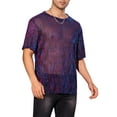 thumbnail image 4 of INSPIRE CHIC Glitter Mesh Sheer T Shirt for Men's See Through Short Sleeve Party Clubwear Shiny T-Shirt, 4 of 5