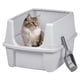 thumbnail image 1 of Caja de Arena Grande para Gatos con Escudo de dispersión y Cuchara, Bandeja de Arena para Gatos con Parte Superior Abierta, Gris con Cucharada Gris Oscuro, 1 of 7