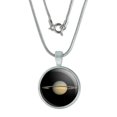 thumbnail image 1 of Planet Saturn with Rings Solar System 0.75" Pendant with Sterling Silver Plated Chain, 1 of 3