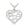 thumbnail image 1 of Sterling Silver MOM Engraved Heart Pendant with Chain, 1 of 4