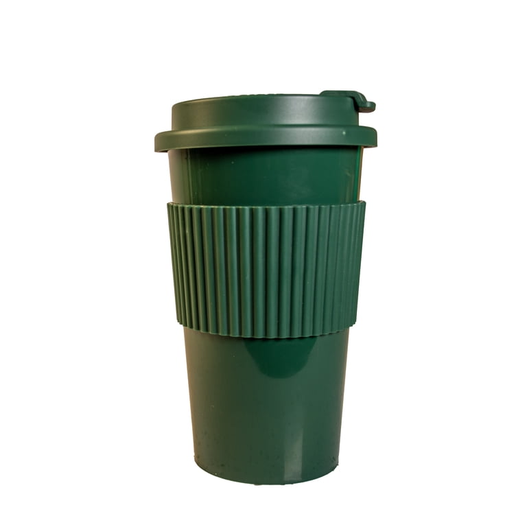 Mainstays 18oz Plastic Insulated To Go Coffee Tumbler, Green, Reusable Cup  - Walmart.com