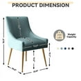 thumbnail image 3 of SEYNAR Modern Glam Boucle Pleated Velvet Accent Dining Chair, Set of 6 for Living Room with Rear Handle（Green）, 3 of 11