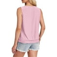 thumbnail image 5 of BLVB Tank Top for Women Summer Outfits Crewneck T Shirts Trendy Eyelet Sleeveless Basic Beach Vacation Clothes 2025, 5 of 7