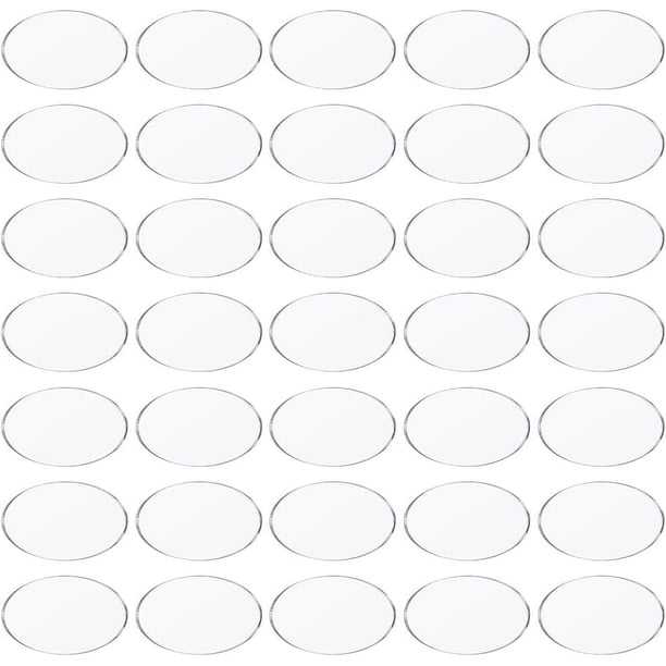 50 bases ovaladas transparentes de 2x1 pulgadas para miniaturas, bases acrílicas para modelos, soportes transparentes para figuras, base de exhibición para maquetas