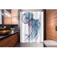 thumbnail image 2 of Jellyfish Stall Shower Curtain, Aqua Colors Art Ocean Animal Print Sketch Style Creative Sea Marine Theme, Fabric Bathroom Set with Hooks, 54W X 78L Inches, Blue Purple White, by Ambesonne, 2 of 4