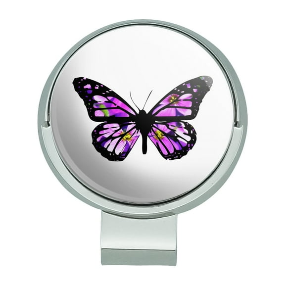 Butterfly with Flowers Golf Hat Clip With Magnetic Ball Marker