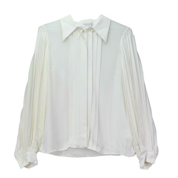 Michael Kors Women's White Silk georgette puff sleeve shirt Blouse - 2