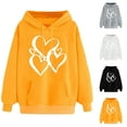 thumbnail image 6 of Women's Oversize Hoodies Comfy Long Sleeve Heart Graphic Print Pullover Sweatshirts Classic-Fitted Tops with Pocket(Yellow,S), 6 of 6
