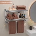 thumbnail image 4 of 3-Tier Towel Racks for Bathroom with Towel Bars Multilayer Hotel Bath Towel Shelf Stainless Steel Wall-Mounted Brushed Finish Holder with Towel Shelves 23 Inches, 4 of 6