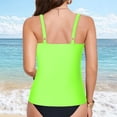 thumbnail image 6 of GPOECD Womens Tankini Tops Stylish Two Piece Swim Set with Square Neckline and Shorts for Beach Pool and Summer Water Sports Women's Swimwear Green，U-Neck_S, 6 of 6