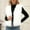 White, variant on Hueook Womens Jean Jacket Womens Ladies Warm Faux Furry Coat Jacket Winter Solid Round Neck Outerwear White L
