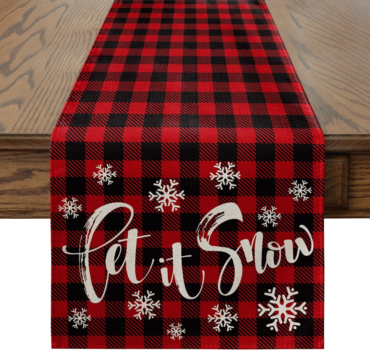 Seasonal Spring Holiday Kitchen Dining Table Runner for Home Party Decor 13 x 72 Inch Artoid Mode Buffalo Plaid Flower Truck Table Runner 