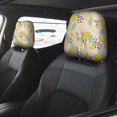 thumbnail image 2 of Kdxio Lemon Leaves Pattern Print 2 Piece Car Head Rest Covers Set Auto Front/Rear Seats Headrest Cover Universal Fit Most Cars,Sedan, SUV, 2 of 9