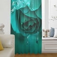 thumbnail image 6 of Green Rose Sheer Curtains 63 Inches Long, Elegance Fantasy Flowers Romantic Light Filering Curtains, Breathable Simi Curtain Privacy Drapes for Living Room Bedroom Lightweight Window Treatment, 6 of 9