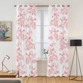 thumbnail image 2 of Kitchen Curtains 84 Inch Length 2 Panels, Pink Fruit Grommets Window Treatment Curtain, Vintage Plant Nature Botanical Flower Thermal Curtains Drapes for Living Room/Bathroom, 2 of 9