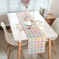 thumbnail image 4 of Buffalo Plaid Check Table Runner, Colorful Spring Holiday Farmhouse Kitchen Dinning Table Decoration for Party Holiday, Purple Pink Blue Green Retro Home Decor Runners13X90 IN, 4 of 5