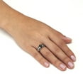thumbnail image 3 of 1.49 TCW Sapphire and Diamond Platinum-Plated Sterling Silver Ring, 3 of 4