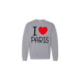 thumbnail image 3 of I Love Paris Heart Print Sweatshirts for Women Crewneck Graphic Sweatshirt S - 3XL Sizes Sport Grey, 3 of 5