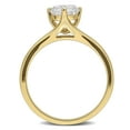 thumbnail image 4 of Created Forever Women's 1ct TW Lab-Grown Diamond Yellow Silver Solitaire Engagement Ring, 4 of 7