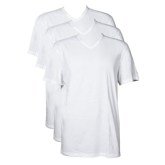 Camiseta Columbia, 3 unidades, algodón, cuello en V, para hombre, color blanco, talla L