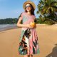 thumbnail image 4 of Disketp Colorful Cat With Flowers para Vestido de Manga Corta para Mujeres, Vestidos de Verano para Mujeres, Casual y Holgado para la Playa, 4 of 6