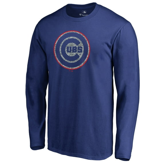 Men's Royal Chicago Cubs Static Logo Long Sleeve T-Shirt
