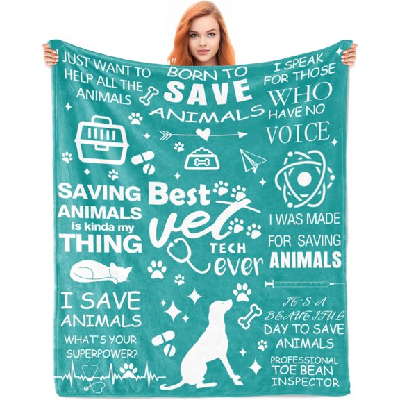 Vet Tech Gifts, Vet Tech Week Gifts Bulk, Vet Tech Appreciation Gifts, Best Veterinarian Gifts, Veterinary Technician Week Gifts Blanket 60"X50"