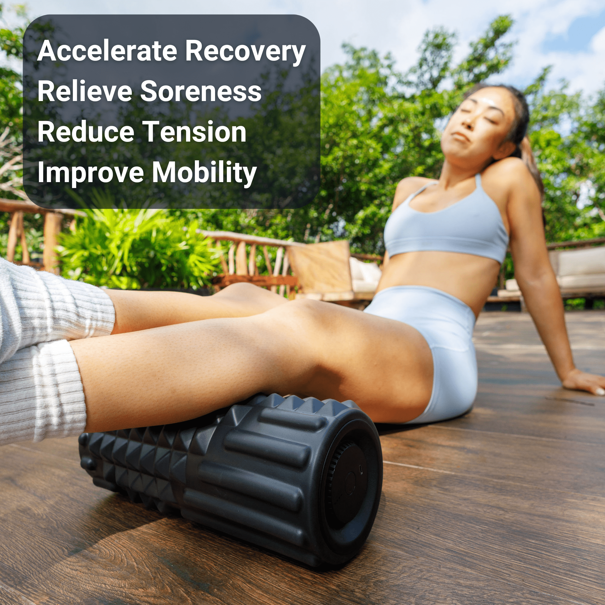 VibePro Flow Vibrating Foam Roller - Massage Roller for Muscles Deep Tissue, Recovery, & Pain Relief