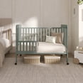 thumbnail image 3 of Dream On Me Carson Classic 3-in-1 Portable Crib in Meadow Green, Removable Wheels, Converts from Baby Crib to Toddler Bed, Day Bed and Kids Sofa, Three Adjustable Mattress Height Positions, 3 of 9