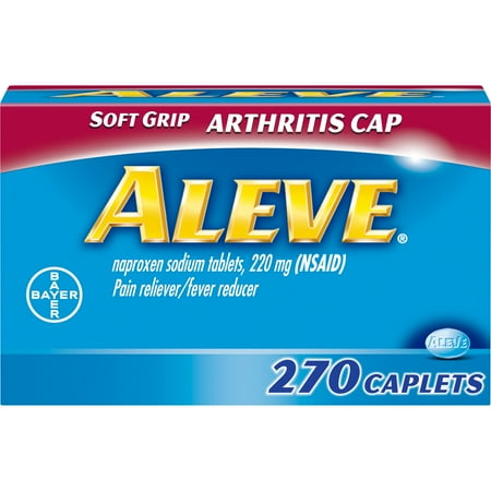 Aleve Soft Grip Arthritis Cap Pain Reliever/Fever Reducer Naproxen Sodium Caplets, 220 mg, 270 Ct