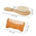 thumbnail image 3 of Peine Irfora 2 unids / set Cepillo de Pelo de Bebé Peine Lana Natural Cepillo de Pelo de Madera Recién Nacido Peine Infantil Cabeza Masajeador Kit de Aseo de Bebé Irfora Peine, 3 of 5