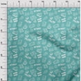 thumbnail image 3 of oneOone Cotton Jersey Aqua Blue Fabric Game Video Game Doodle Sewing Material Print Fabric By The Yard 58 Inch Wide, 3 of 4