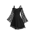 thumbnail image 3 of Gothic Vintage Lace Patchwork Women Dress Plus Size Goth Bandage Ladies Spaghetti Strap Dresses, 3 of 9