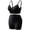 Black, variant on Womens Plus Size 2 Piece Outfits Yoga Outdoor Sports Bra Sleeveless Tops Sports Bra And Shorts Set