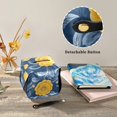 thumbnail image 3 of Yellow Flowers on Blue Tissue Box Cover Leather Square Rectangle Tissue Box Holder for Bathroom Living Room Desk Office Decor, 3 of 7