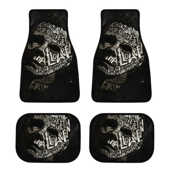 Michael Myers Halloween Car Floor Mats 4PC Set Anti Skid Vehicle Floor Mat Car Carpet for Front Rear Seats Universal Auto Interior Accessories