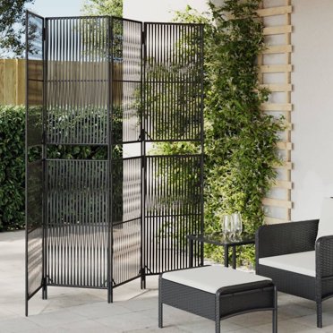 Arvada 4-Panel Room Divider - Wood Screen With Circle Pattern 70 Inch Height
