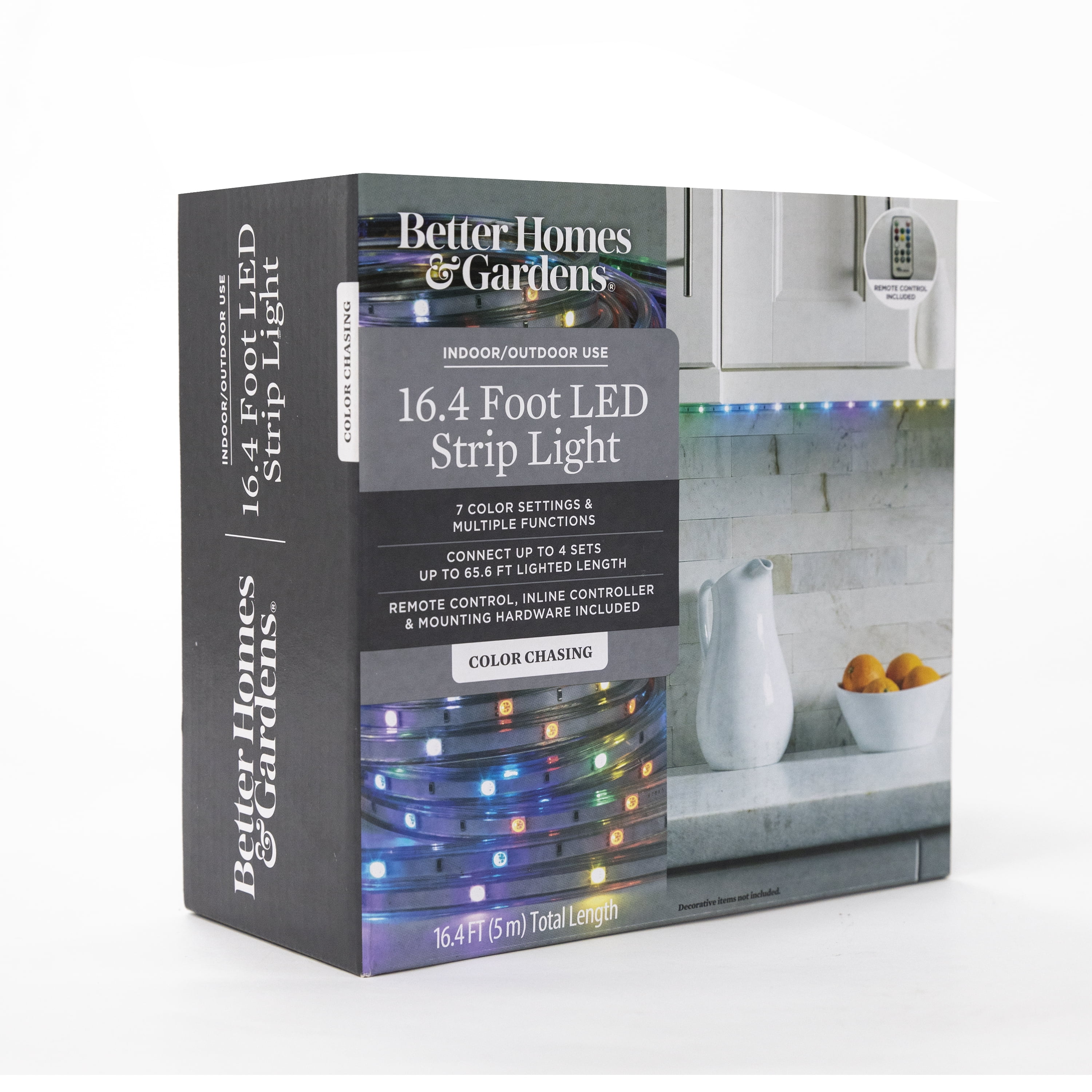 Better Homes & Gardens Chasing Color-Changing Strip Light, 16.4 feet -  Walmart.com