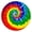 Colorful Tie Dye-2, variant on Colorful Tie Dye Pattern Round Fitted Tablecloth with Elastic Edge,Dining Table Cover Waterproof,Outdoor Round Tablecloth for Camping,Dining,Indoor and Outdoor